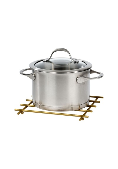 Edora Home Gold Düz Çubuklu Nihale, Altlık - Metal Paslanmaz