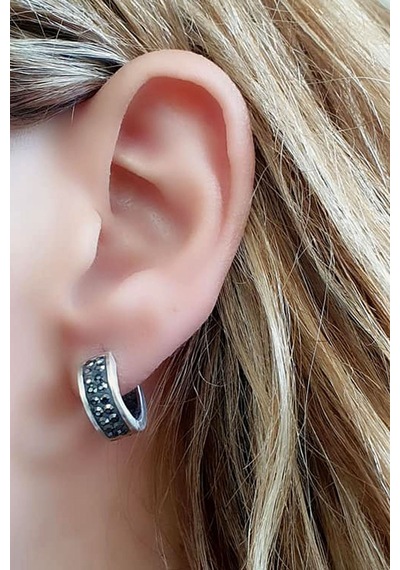 Swarovski Taşlı 925 Ayar Gümüş Halka Küpe N11.89129