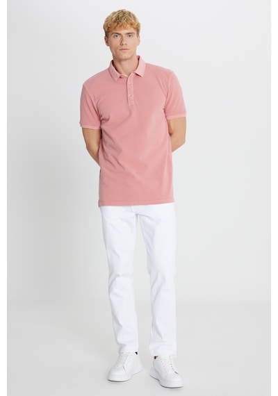 AC&Co / Altınyıldız Classics Erkek Gul Kurusu %100 Pamuk Slim Fit Dar Kesim Polo Yaka Tişört Gul Kurusu