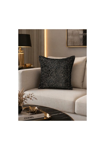 Premium Dokuma Kadife Kırlent Kılıfı Şık, Yumuşak Ve Göz Alıcı Gold Siyah - 851733439 Gold Siyah