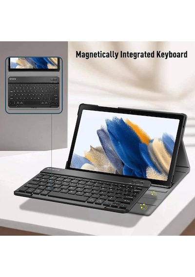 Samsung Galaxy Uyumlu Tab A8 10.5 Sm-x200 X205 X207 Kılıf Kablosuz Klavyeli Kılıf Mobax Türkçe Klavye
