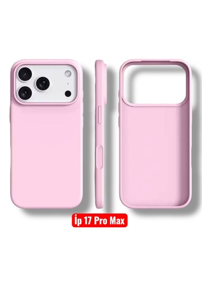 Apple Uyumlu iPhone 17 Pro Max Kılıf Kamera Çıkıntılı Yumuşak Silikon İçi Kadife Lansman Kapak . Pembe