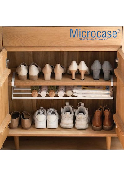 Microcase Dolap İçi Ekstra Alan İçin Metal Ayakkabı Standı 10x20x40-65 Cm Al5457 Siyah