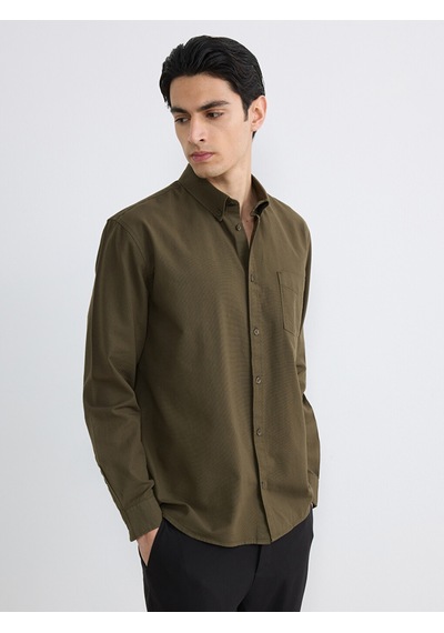 Lcw Vision Haki Regular Fit Oxford Erkek Gömlek
