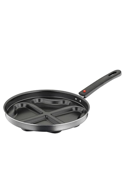 Kalpli Krep Pankek Ve Omlet Tavası 24cm 4 Gözlü Alüminyum Yapışmaz siyah