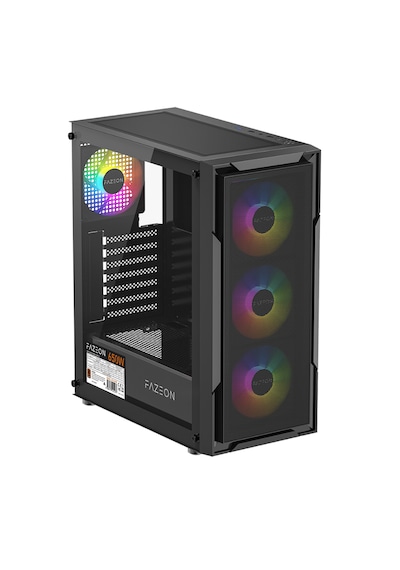 Fazeon F11 650w 80+ Bronze Tempered Glass Mesh 4x Rgb Fanlı Usb 3.0 Siyah Atx Bilgisayar Kasası