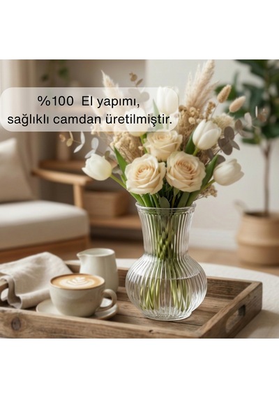 Selen Concept Pure Model Cam Küçük Boy Vazo Şeffaf