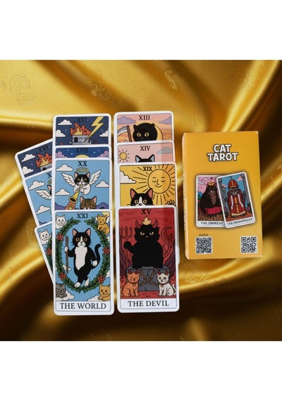 Cat Tarot Kartları 78 Adet Kedi Temalı Klasik Tarot Kartları