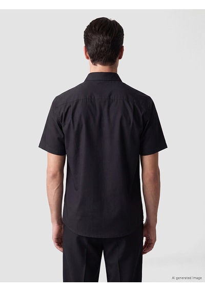 Lcw Busıness Siyah Regular Fit Armürlü Erkek Gömlek