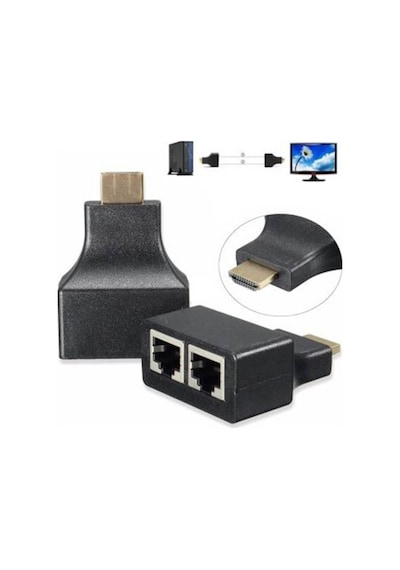 Wozlo Hdmi Extender RJ45 Cat5e CAT6 Kablo 30 M