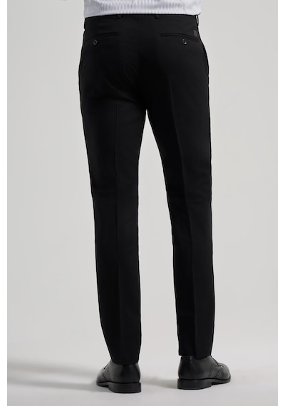 İmza Siyah Esnek Yandan Cepli Slim Fit Classic Pantolon 1003250106 Siyah