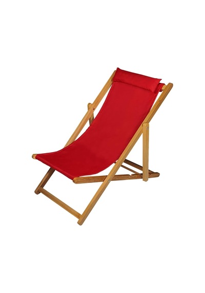 Ahşap Katlanabi Li R Taşinir Şezlong. Plaj, Bahçe, Teras, Balkon Şezlongu. 3 Lü Set Kirmizi Diğer