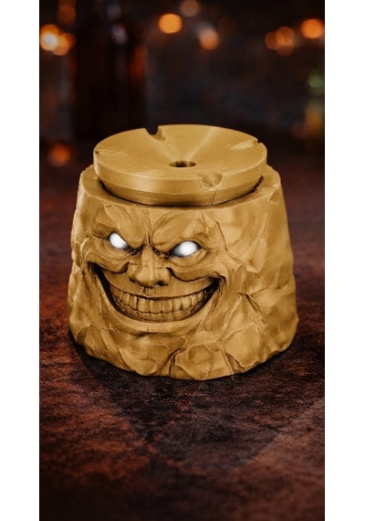 Alse 3d Korku Tasarımlı 3d Kül Tablası Kapaklı, Dekoratif, Özel Tasarım Masaüstü Aksesuarı Sarı 85mm X 82mm