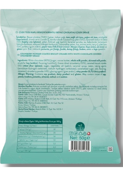 Beyaz Çikolatalı Çilekli Cheesecake Çilek Draje, 50g