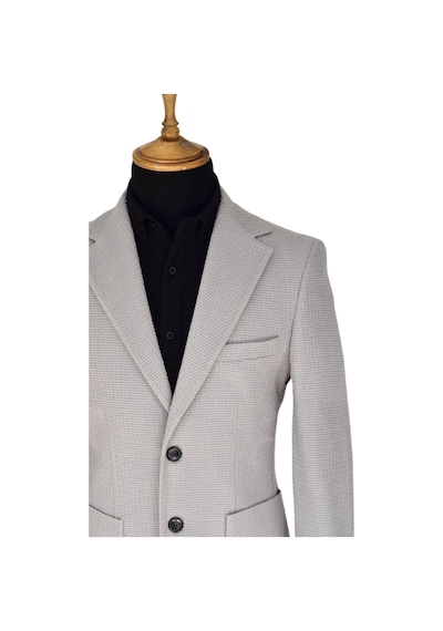 Massimo Rossi Erkek Tek Spor Ceket Çift Yırtmaçlı Gofre Bgl-st03587 Gri