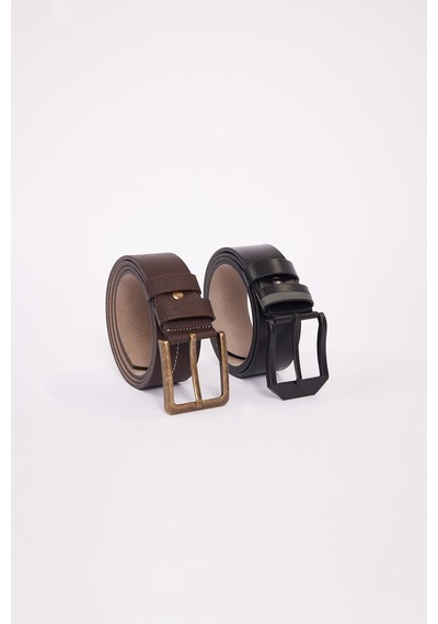 Tudors Erkek 2'li Set 4 Cm Siyah 4 Cm Kahverengi Spor Kemer-34507 Multi