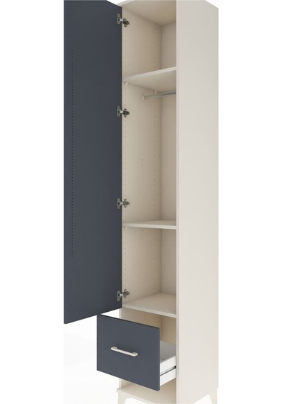Hyperion Dolap 3 Raflı Tek Çekmeceli Tek Askılı 44x44x243 Aytaşı-antrasit Aytası Hyperion Dolap 3 Raflı Tek Çekmeceli Tek Askılı 44x44x243 Aytaşı-antrasit Aytası