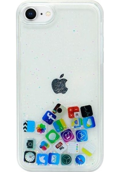 Teknomoda Apple iPhone Se 2020 Kilif Simli Sulu Uyumlu iOS Menü Ikon Silikon 537097907