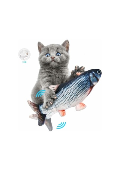 10 x 30 CM Dans Eden Balık Şarj Edilebilir Kedi Oyuncağı