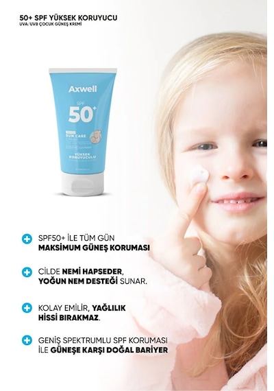 Axwell Sun Kids Spf50+ Çocuk Güneş Kremi 50ml