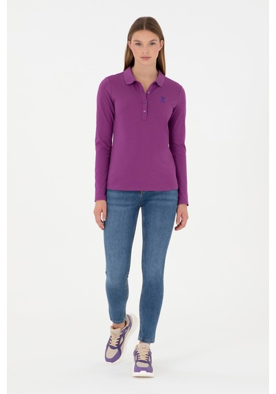 U.S. Polo Assn. Kadın Menekşe Basic Polo Yaka Sweatshirt 50297906-VR037