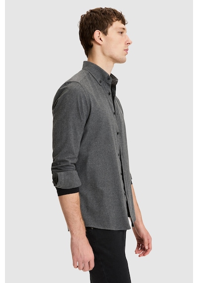 U.S. Polo Assn. Erkek Siyahslim Fit Uzun Kollu Basic Gömlek 50332397-vr046 Siyah