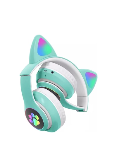 Kedi Kulağı Detaylı Kablosuz Rengarenk Işıklı Bluetooth Rgb Çocuk Oyuncu Kulaklık Üstün Performans