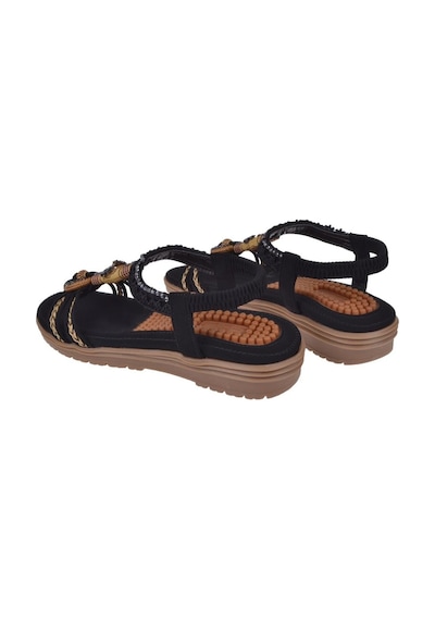 Guja Taş Detaylı Comfort Kadın Sandalet Gj-24y120-4 Siyah-siyah Siyah