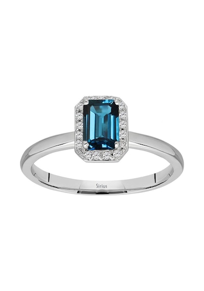 Sirius Pırlanta Ve Emerald Cut London Blue Topaz Yüzük 0831R0034