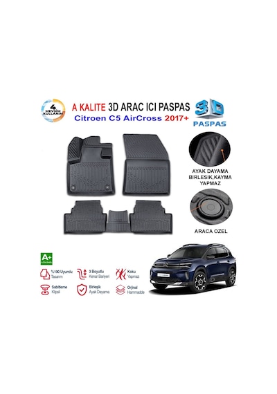 Citroen C5 Aircross 3d Paspas Havuzlu Pro 2017 Sonrasi