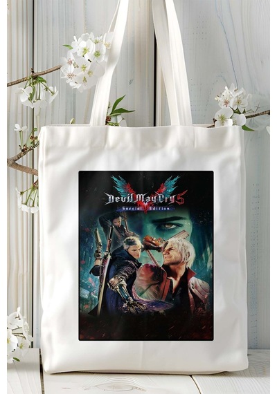 Art Hediye Devil May Cry Oyun Baskılı Omuz Çanta Kişiye Özel Model 5 Çok Renkli