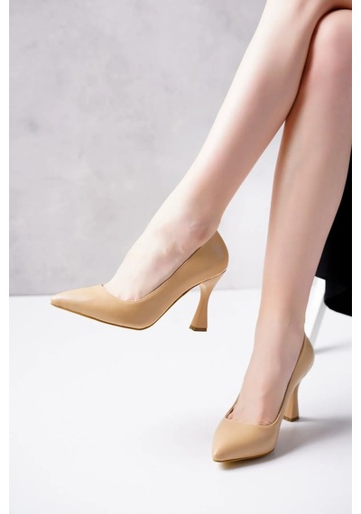Arme Cıty Ac032023 Kadeh Ince Topuk Cilt Stiletto Nude