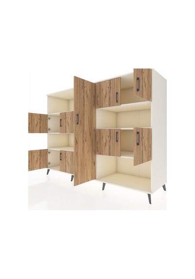 Kronos Dolap 10 Raflı 9 Kapaklı 220x59x163 Aytaşı-çam/aytaşı Aytaşı-çam/aytaşı