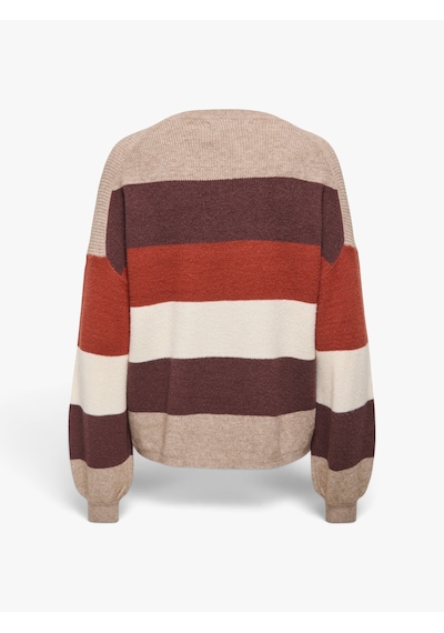 Only Onlatıa L/s Strıpe Pullov Knt Noos Kadın Beyaz Uk Gömlek - 15220044