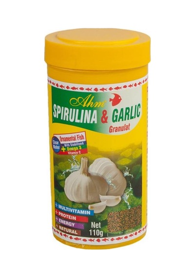 Ahm Spirulina Garlic Granulat Balık Yemi 250 Ml