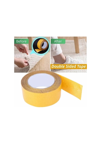 Örgülü Çift Taraflı Bant 20mm 20 Metre Fiber Takviyeli Dokuma Örgü Bez Destekli Silikon Yapıştırıcı