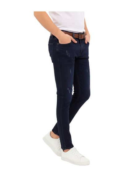 Erkek Silim Fit Jeans Tırnak Eskitme Model Pantolon 311 Bgl-st04975 Lacivert