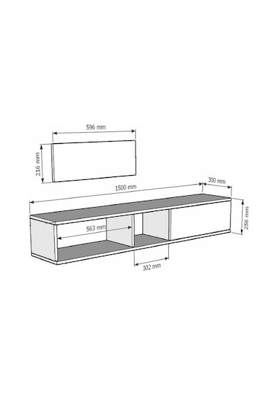 Tda1501ag - Zuzu Duvara Montaj Tv Stand Antrasit-gold 150cm Antrasit / Koyu Gri