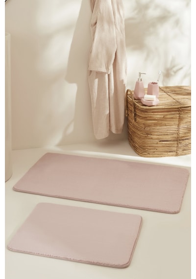 Karaca Home Feather 2'li Banyo Paspası Pudra