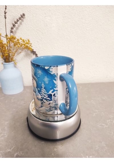 Yılbaşı Temalı Kupa Bardak Model-02 Kardan Adam Çok Renkli
