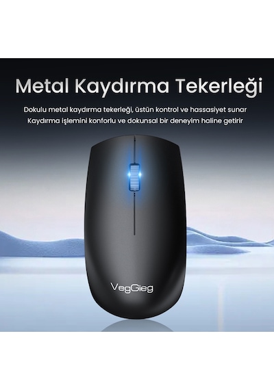 Veggieg G700 Kablosuz Mouse 2.4ghz Nano Usb Alıcı 3 Tuşlu Pilli Optik Mouse G700