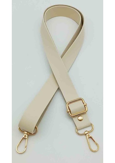 Angel Çanta Aksesuar Suni Deri Ayarlı Çanta Sapı 120x2.4 Cm Krem Light Gold Metal