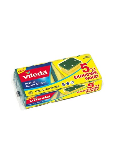 5 Li Yeşil Klasik Oluklu Sünger