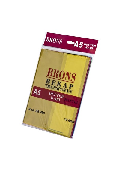 Brons A5 Bantlı Hazır Defter Kabı 10 Lu Set Karışık Renk Br-458