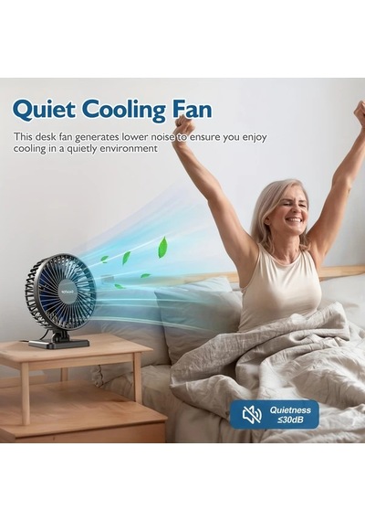 Zhanglei001 Gaıatop Kompakt Masaüstü Fanı Siyah Ve Mavi 3 Rüzgar Hızı Sessiz Taşınabilir Mini Fan Ofis Yatak Odası Seyahat Açık Hava