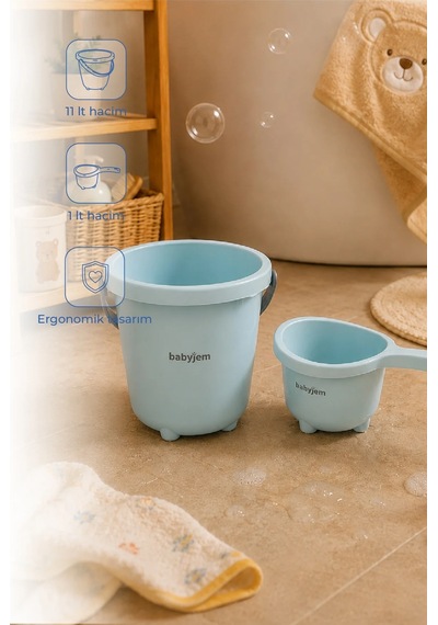 Babyjem Elegant Kova & Maşrapa Set Mavi