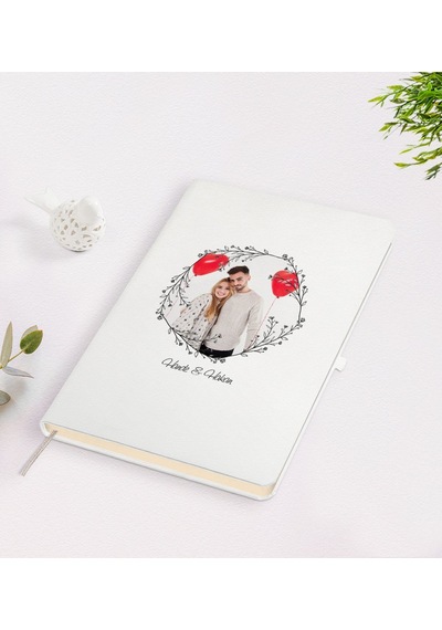 Kişiye Özel Sevgililer Günü Temalı İsimli Fotoğraflı Beyaz Defter N11.3341 Beyaz