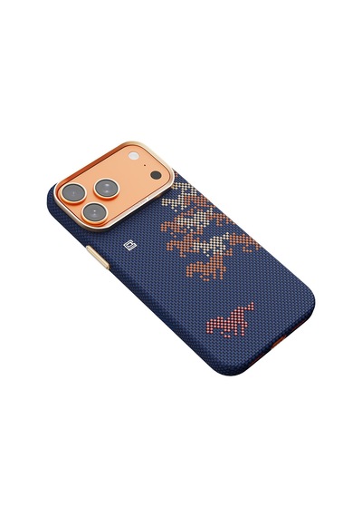İphone 17 Pro Max Uyumlu Kılıf M-safe Özellikli Raptic Aramid Skin Chivalry Serisi Kapak Lacivert