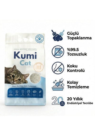 Kumi Cat Eko-premium Marsilya Sabunu Kokulu Kedi Kumu, Güçlü Topaklanan Bentonit Kedi Kumu Kumi Cat Eko-premium Marsilya Sabunu Kokulu Kedi Kumu, Güçlü Topaklanan Bentonit Kedi Kumu