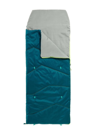 Quechua Çocuk Outdoor Uyku Tulumu - Mavi - 10 C Konfor - Mh100 Koyu Petrol Mavisi/lime Yeşili/taş Grisi